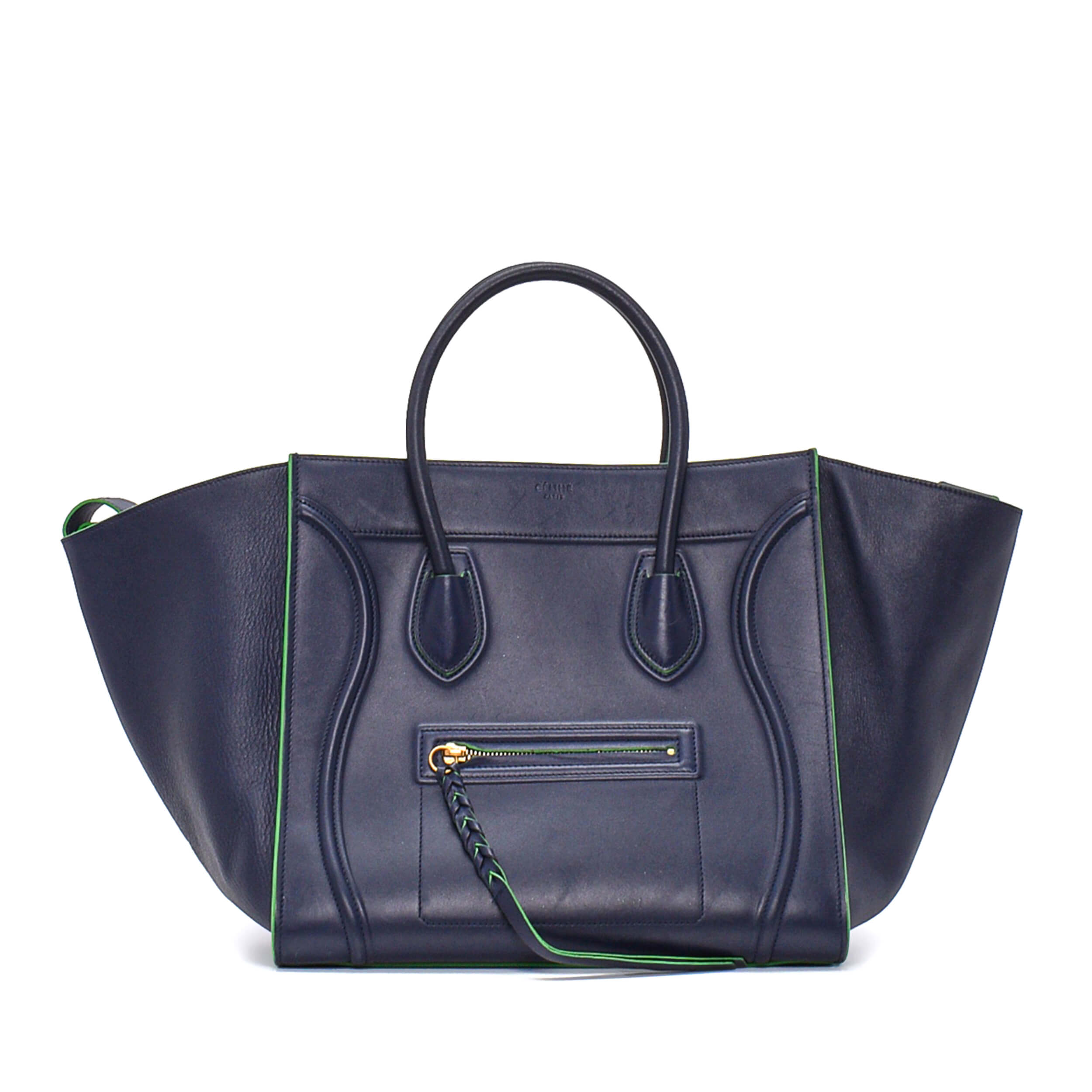 Celine - Navy Blue&Green Leather Phantom Bag